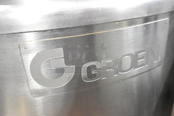 Groen HH/4-40 stainless steel 40-gallon steam kettle, commercial grade, visible branding, excellent condition.