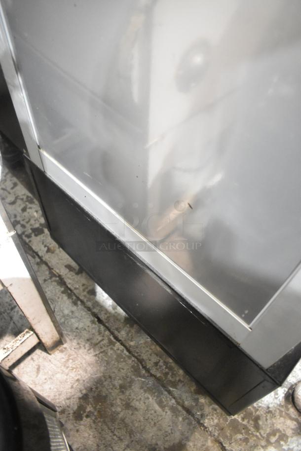 Hatco RFST-1K heated holding cabinet on casters, metal exterior, used condition, 120 volts, 1 phase.