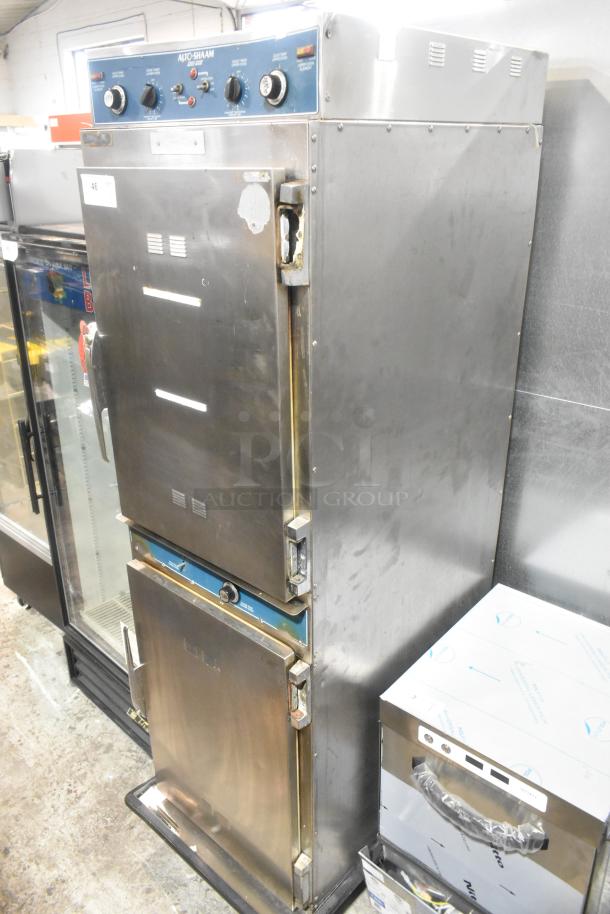 Alto Shaam 1000-TH-I stainless steel commercial cook and hold oven on casters, 208-240V, 1 phase, visible wear.