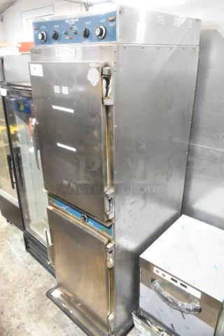 Alto Shaam 1000-TH-I stainless steel commercial cook and hold oven on casters, 208-240V, 1 phase, visible wear.