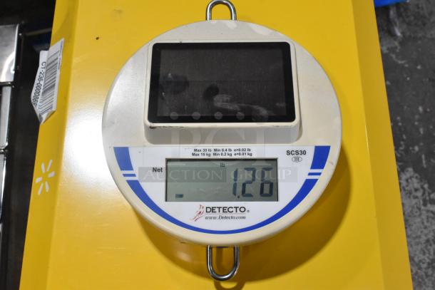 Detecto SCS30 30 lb capacity hanging produce scale, digital display, slight wear, includes 6 units per lot.