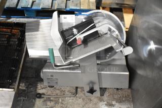 2016 Bizerba GSP HD commercial meat slicer, metal, countertop model, 120V, 1 phase, excellent condition, with adjustment knob.