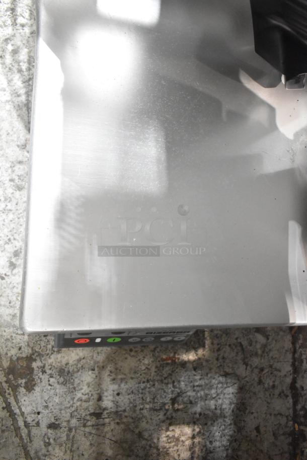 2016 Bizerba GSP HD commercial meat slicer, metal body, 120V, 1 Phase, visible control panel, good condition.