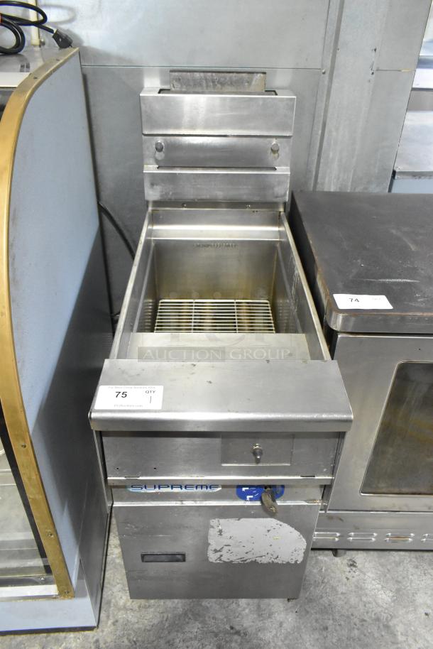 Pitco Frialator SSPG14 Solstice Supreme stainless steel commercial pasta cooker on casters, natural gas, 60,000 BTU.