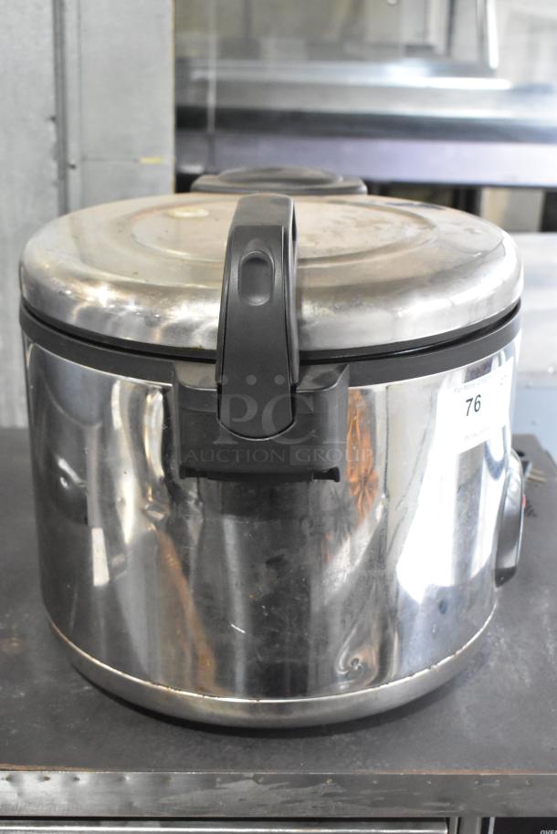 Amko AK-60ERC Metal Countertop Rice Cooker, 115 Volts, 1 Phase, in used condition with visible exterior wear.