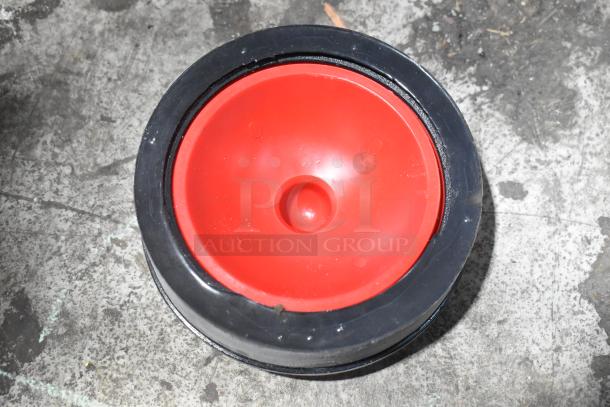 Sioux Chief 882-ST602, 6" raised-head pipe barrel plug with red and black design, new condition.