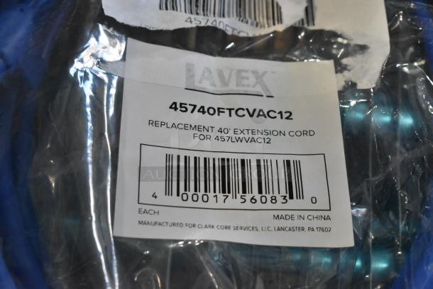 BRAND NEW Lavex 40' extension cord, model 45740FTCVAC12, for 12" upright vacuum cleaners. Replacement for 457LWVAC12.