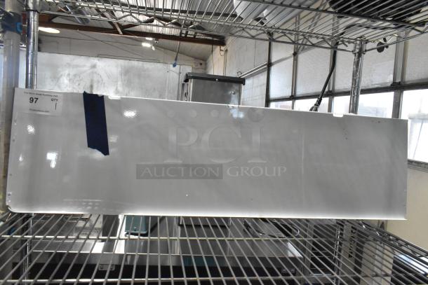 Brand new Avantco WVAC-46HC white shelf assembly. Visible tag indicates auction lot number 97. Slight scratches noted.