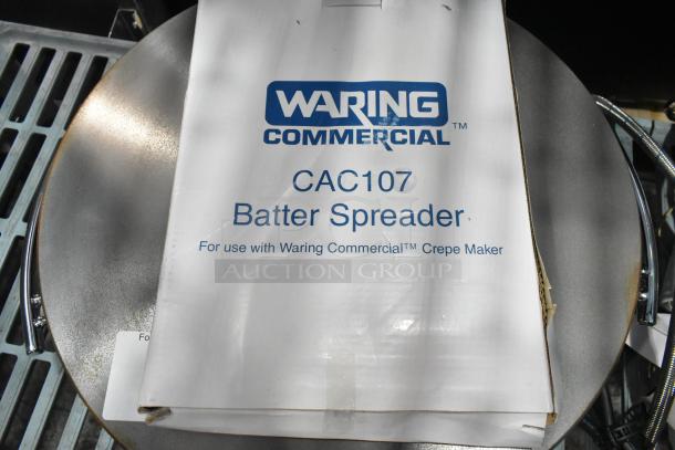 BRAND NEW Waring WSC165B 16" Crepe Maker, scratch and dent, 208/240V, 1 Phase, includes CAC107 batter spreader.
