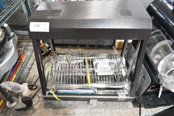 Brand new 2024 Avantco 177HDC26 26" heated display case; 3 shelves, sliding doors, missing glass, 120V, 1 Phase.