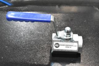 BRAND NEW American Range A80201 Shut Off Valve, blue handle, scratch and dent, NSF label from Caliber Components, LLC.