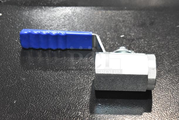 Brand new American Range A80201 shut off valve with blue handle, slight cosmetic scratches visible, model HPA80201.