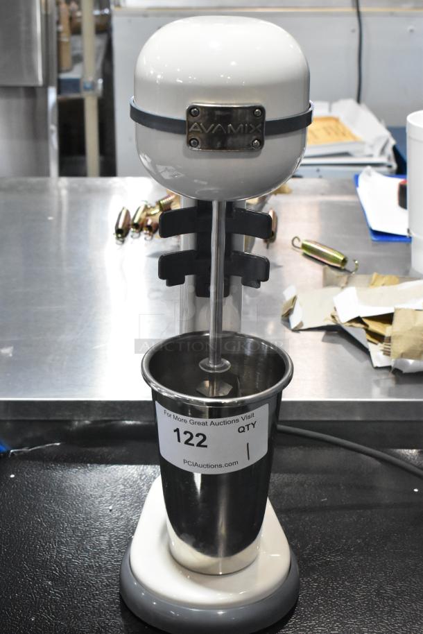 BRAND NEW AvaMix 928RDM1CRM Retro Cream Single Spindle Drink Mixer, 120V, visible label shows quantity 122.