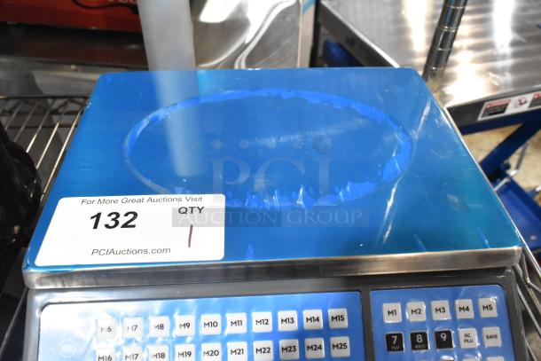 BRAND NEW AvaTek 334PCS60T 60 lb. digital scale with tower, minor scratches and dents, model tag visible, 132 QTY label.