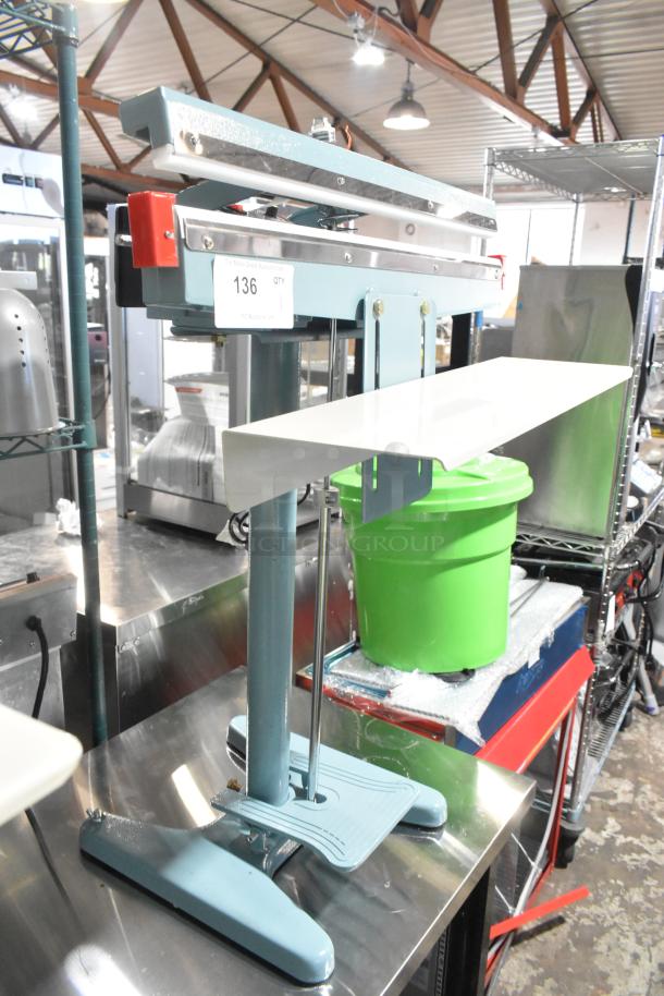 Brand new Galaxy PFS-650 metal foot-operated impulse bag sealer with timer. 110V, 1 phase. Scratch and dent condition.