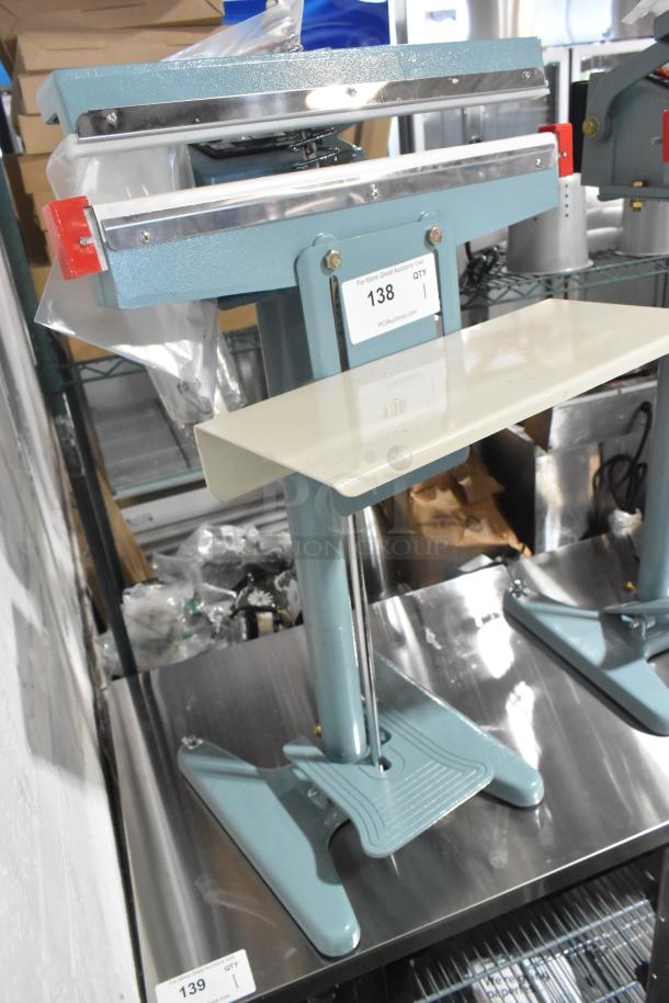 2025 Galaxy PFS-450 metal impulse bag sealer, foot-operated, new scratch and dent, with timer, 110V, 1 phase.