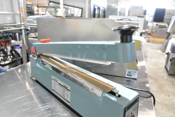 Brand new Galaxy FS-300M 12" impulse heat bag sealer with cutter and timer. Model FS-300M, 110V, 1 phase.