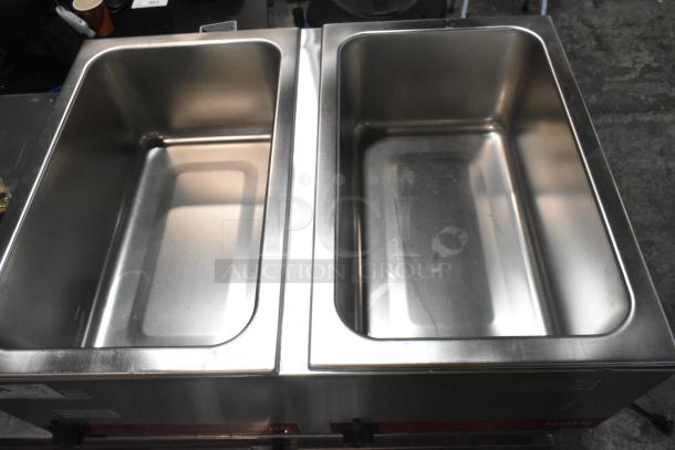 BRAND NEW Avantco 177FW200D dual well electric countertop food warmer, full size, with thermostatic controls, 12" x 20".