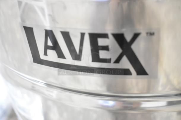 Brand new Lavex 944BJ14121G 21-gallon stainless steel wet/dry vacuum with toolkit, slight scratches, 120 volts, 1 phase.