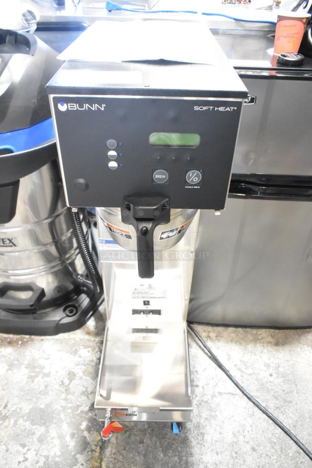 Brand new Bunn SINGLE SH DBC BrewWISE brewer, features hot water dispenser, brew basket. Model 33600.0029, 120V, 1 phase.