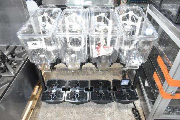 BRAND NEW Carnival King 382RBD3G4 beverage dispenser with four 3-gallon stainless steel bowls, 115V, 1 phase. Scratch and dent.