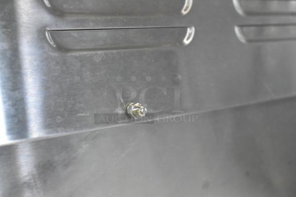 Brand new Avantco 184T3600D stainless steel conveyor toaster, 14.5" wide, 3" opening; scratch and dent condition.