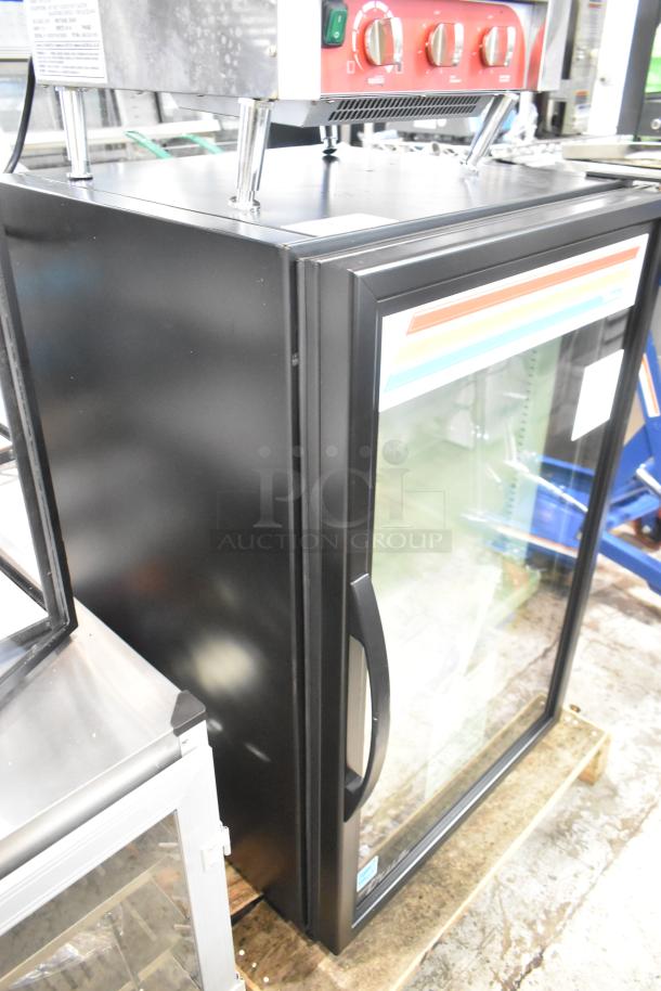 BRAND NEW True GDM-07F-HC countertop merchandiser freezer, black glass door, LED lighting, 115V, minor scratches.