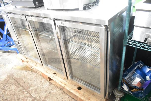 Brand new Avantco stainless steel 3-door back bar cooler merchandiser, 115V, 1 phase, scratch and dent, commercial use.