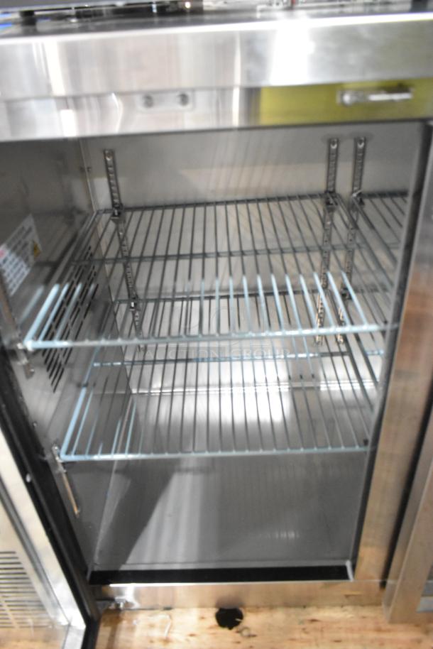Brand new Avantco 3-door back bar cooler, stainless steel, 115 volts, scratch and dent condition, commercial use.