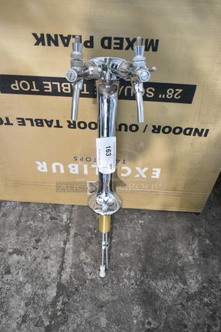BRAND NEW Blupure C2A Stainless Steel 2 Tap Beer Tower with minor scratches. Includes auction tag, item no. 163.