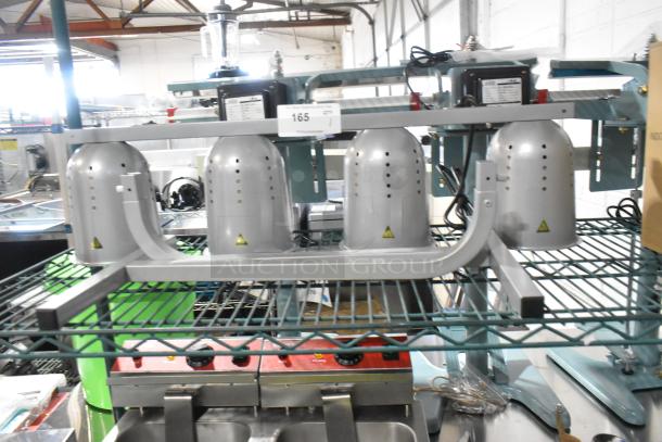Brand new ServIt 423BLS4 BLS-4 suspension bar heat lamp with 4 bulbs. Scratch and dent. 120 volts, 1 phase.