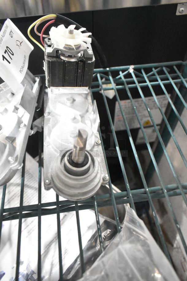 Two brand new units with minor scratches and dents shown on a metal rack, includes a tag marked "170 PCAuctions".