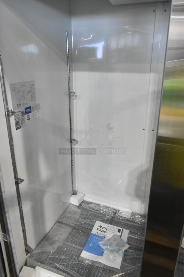 Brand new Avantco 178A49RGHC stainless steel 2-door cooler. Some glass damage. Includes manuals. 115V, 1-phase.