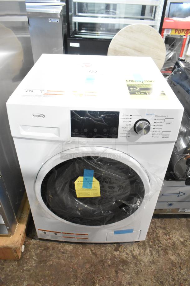 Brand new KoolMore FLC-3CWH 2.7 cu. ft. washer & dryer combo in white, 120V, 1 phase; labeled as scratch and dent.