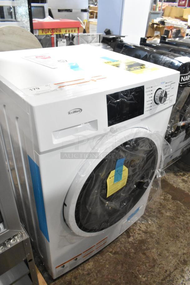 Brand new KoolMore FLC-3CWH 2.7 cu. ft. washer dryer combo in white. Scratch and dent condition. 120 volts, 1 phase.