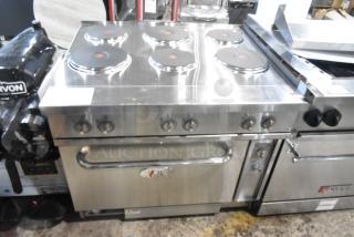 BRAND NEW SCRATCH AND DENT! 2024 Cooking Performance Group CPG 351ER36SD Stainless Steel 6-Burner Electric Range with Standard Oven. 240 Volts, 1 Phase. - Item #1212185