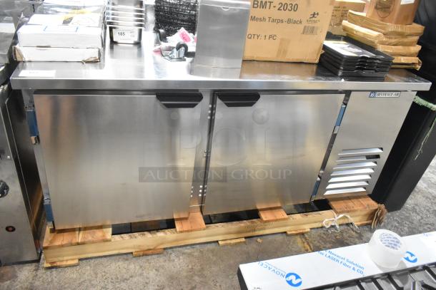 Beverage Air WTF67AHC stainless steel 2-door work top freezer, brand new, 115 volts, scratch and dent condition.