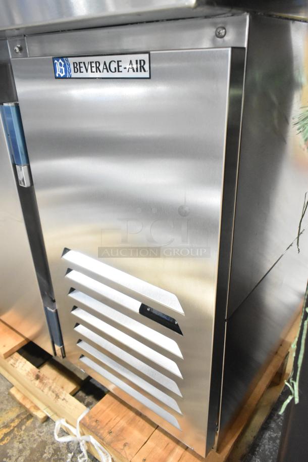 BRAND NEW Beverage Air WTF67AHC stainless steel 2-door work top freezer with minor dents, 115V, 1 phase.