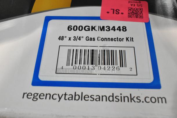 Regency 600GKM3448 48" x 3/4" gas connector kit package with barcode and label, brand new condition.
