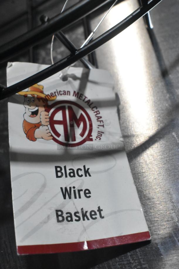 American Metalcraft WIB120 black round wire basket, 12" x 2", brand new with tags, note scratch and dent condition.