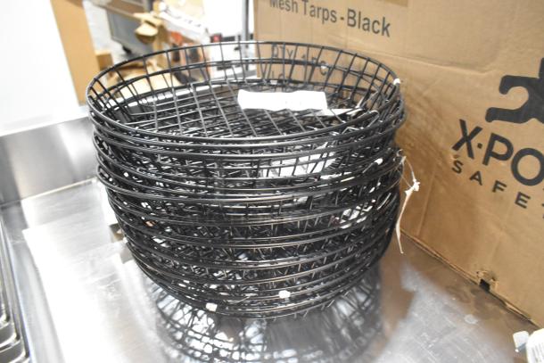 American Metalcraft WIB120 black round wire basket, 12" x 2", new scratch & dent, set of 12.