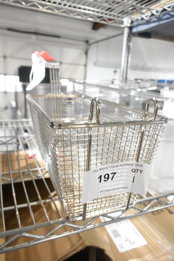 BRAND NEW Hobart 00-499223-00001 Twin Basket, minor dents, stainless steel, auction tag 197 visible, ideal for commercial use.