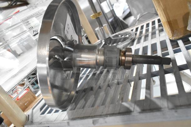 Brand new metal commercial pelican head item, S Blade and Blade Frame, scratch and dent condition, visible label tag.