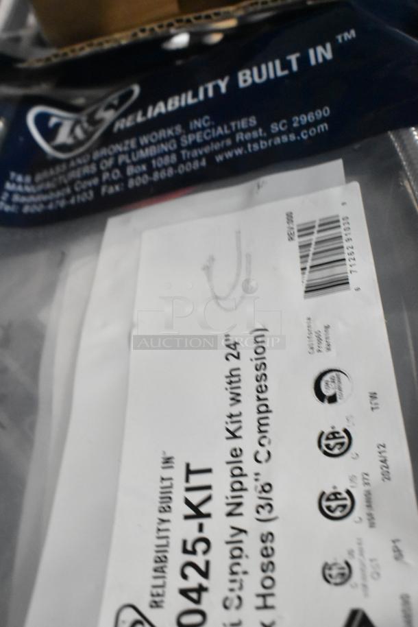 3 new items including T&S B-0425-KIT inlet kit with 24" hoses and Hoshizaki 4A6722-03 water supply valve; T&S branding visible.