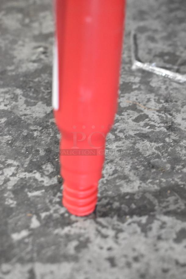 Brand new Carlisle 40225EC05 Sparta 60" red fiberglass broom handle, threaded design, minor scratches.
