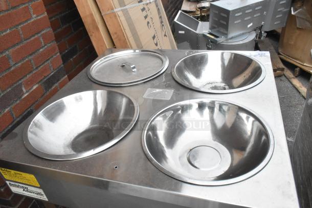 Belshaw H&I-4 stainless steel heat and ice station, 208 volts, 1 phase, model H&I-4, used condition.