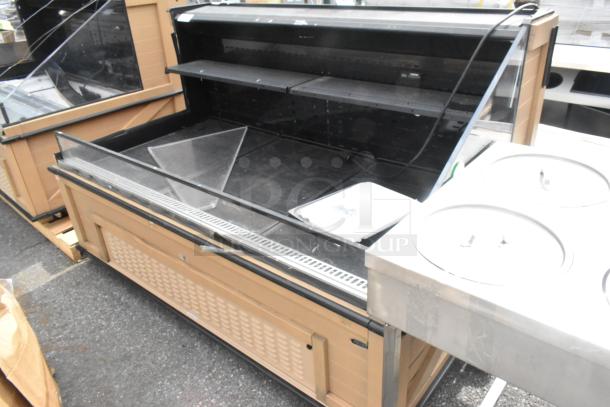 Killion Metal Commercial Open Grab N Go Merchandiser. 208/230 Volts, 1 Phase. Features open shelving, tan finish.