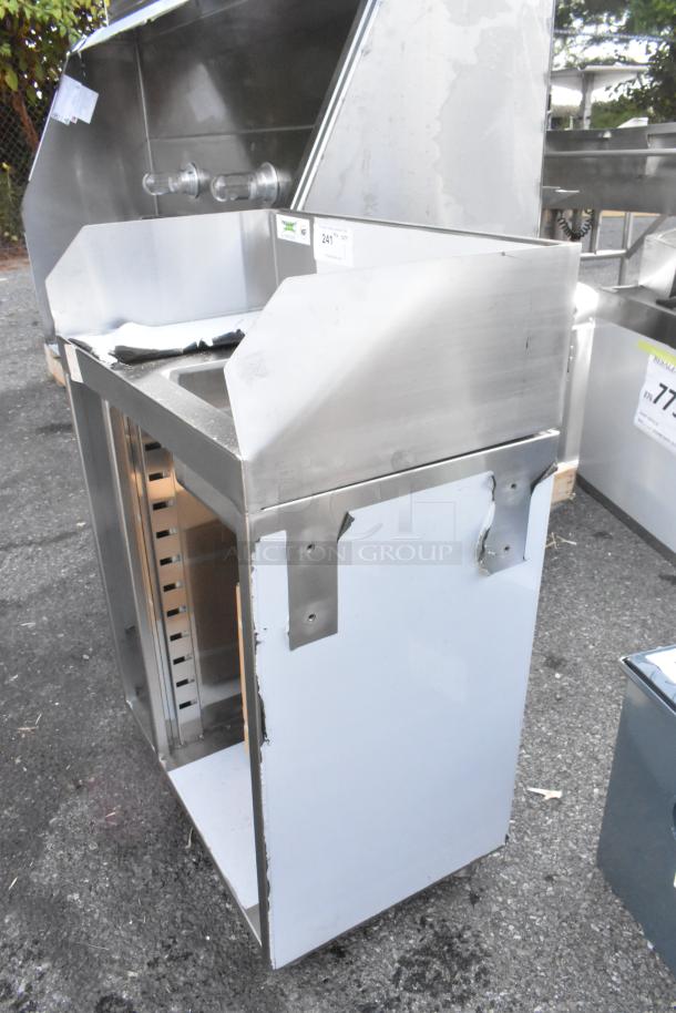 Brand new Regency 600WST1524SB 24" stainless steel busing station with pan holder and sink bowl, scratch and dent condition.