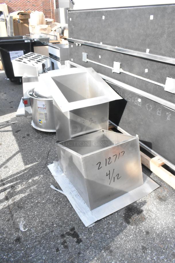 Two brand new Clark vent pieces with surface scratches, labeled "212717 4/12" and "207 4/12."