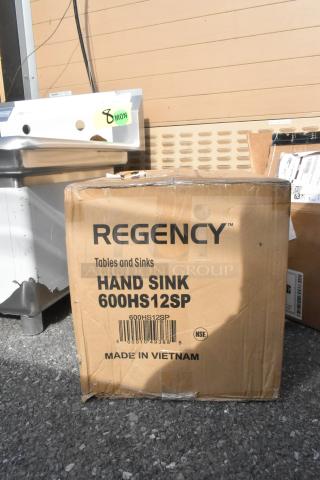 BRAND NEW SCRATCH AND DENT! Regency 600HS12SP Stainless Steel Single Bay Hand Sink. - Item #1212374
